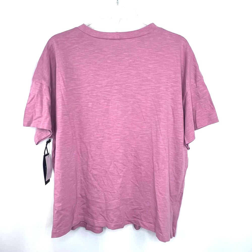 New Black Tape_ Size 2X Cutout Shoulder Pink Short Sleeve Shirt - Picture 3 of 5